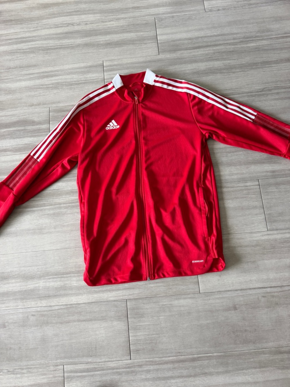 Adidas Men's Red Training Track Jacket - Full Zip (Large) - Picture 7 of 8